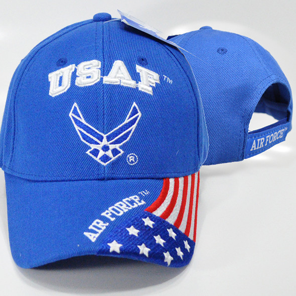 U.S. Air Force Cap - USA Flag Bill - Blue