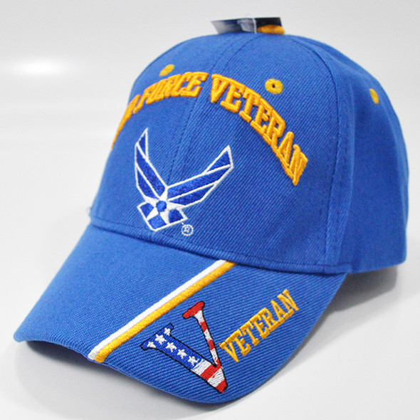 U.S. Air Force Veteran Cap - Wings Logo - Blue