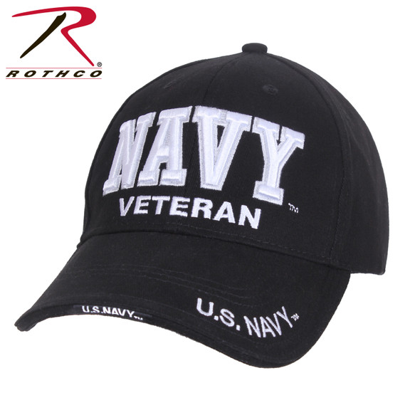 Rothco Deluxe U.S. Navy Veteran Cap Embroidered Low Profile (Item #3953) - Black