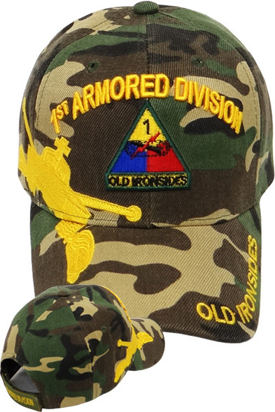 1st Armored Division Cap Shadow - Old Ironsides - Woodland Camo