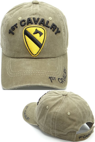 1st Cavalry Division Cap - Washed Cotton - Khaki