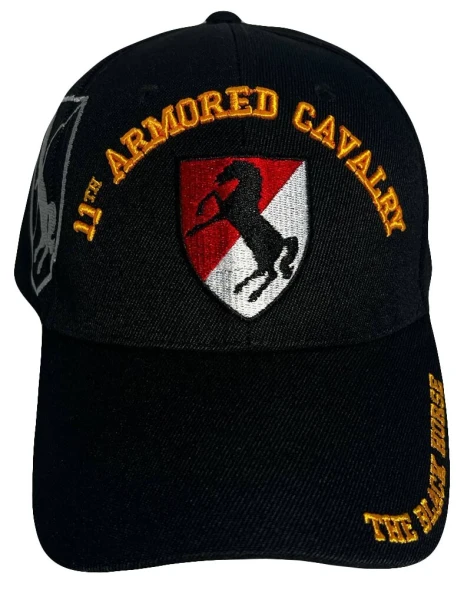 11th Armored Cavalry Division Cap - Black Horse - Black