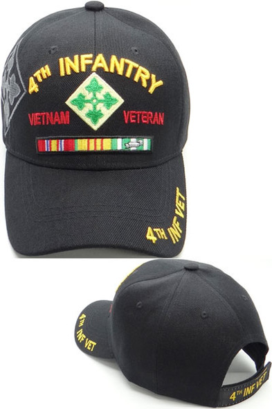 4th Infantry Division Vietnam Veteran Cap - Black