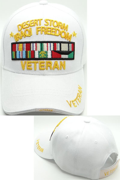 Desert Storm Iraqi Freedom Veteran Cap - White