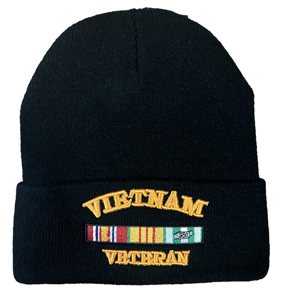 10961 - Knit Watch Cap Beanie - Vietnam Veteran - Black