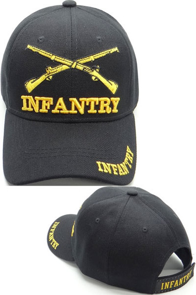 Infantry Crossed Rifles Cap - Black