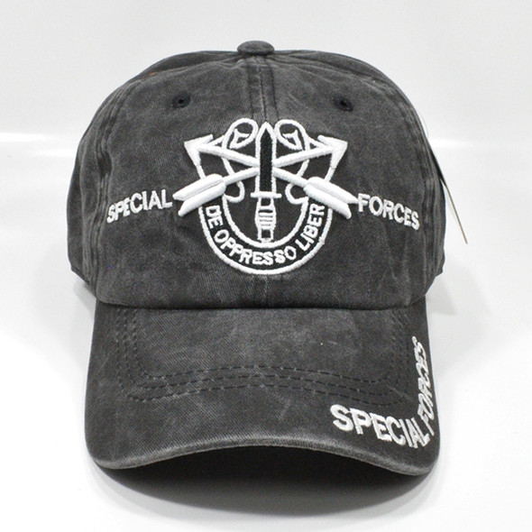 Special Forces Cap - De Oppresso Liber - Washed Cotton Black