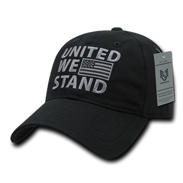 A03 - United We Stand US Flag Cap - Relaxed Cotton - Black