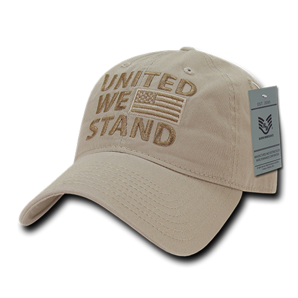 A03 - United We Stand US Flag Cap - Relaxed Cotton - Khaki