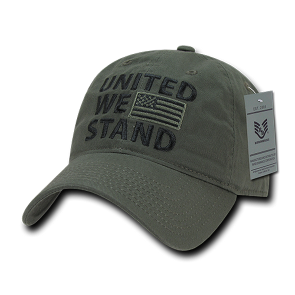 A03 - United We Stand US Flag Cap - Relaxed Cotton - Olive