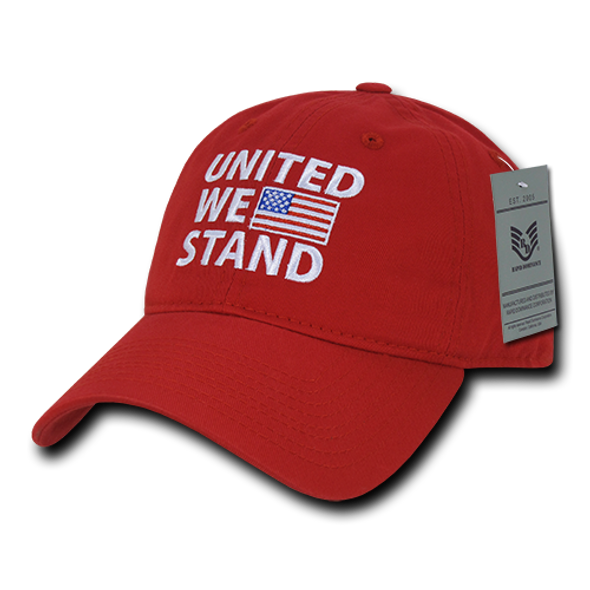 A03 - United We Stand US Flag Cap - Relaxed Cotton - Red