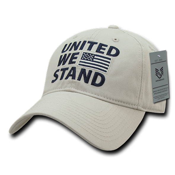 A03 - United We Stand US Flag Cap - Relaxed Cotton - Stone