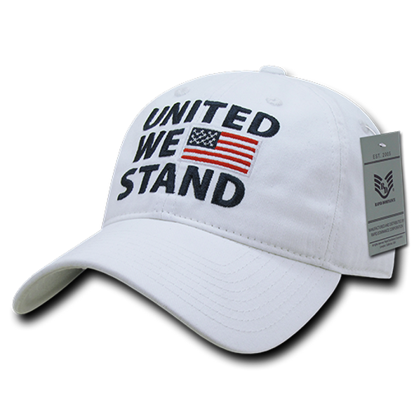 A03 - United We Stand US Flag Cap - Relaxed Cotton - White