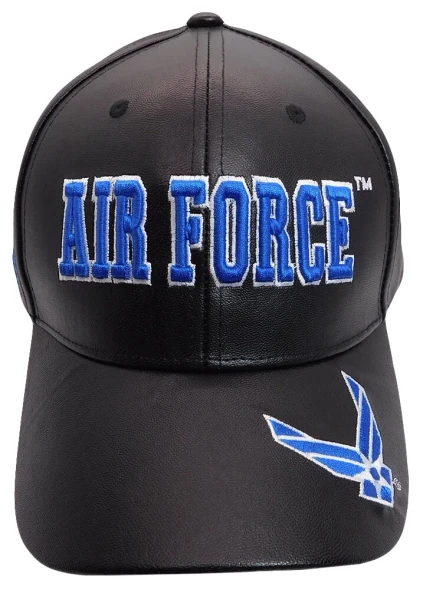 U.S. Air Force Cap - Faux Leather - Blue