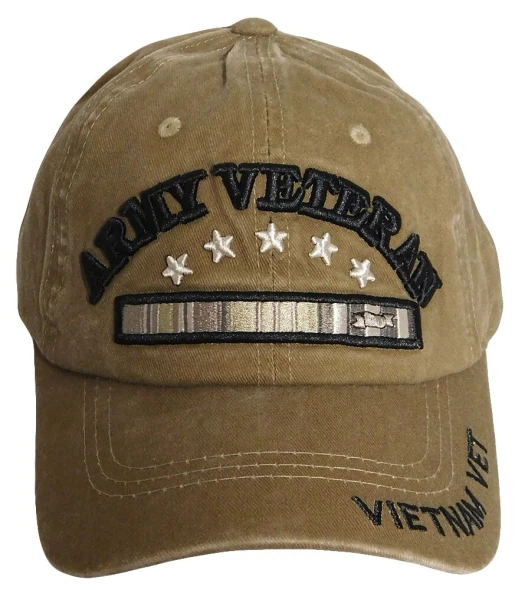 Army Vietnam Veteran Cap Subdued - Cotton Washed Khaki