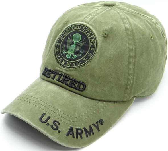 U.S. Army Retired Cap Subdued Seal - Cotton Washed Olive