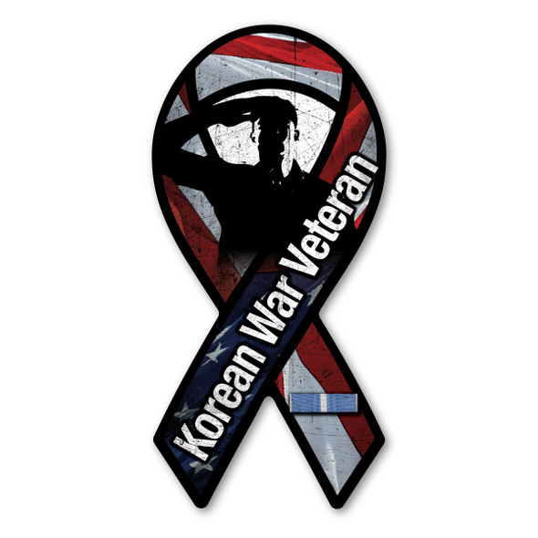 Korean War Veteran Salute Mini Ribbon Magnet