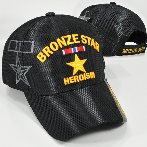 Bronze Star Cap Heroism Shadow - Mesh - Black