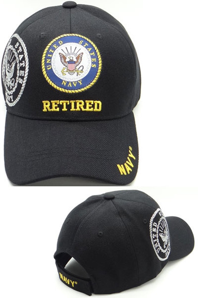 U.S. Navy Retired Cap Emblem Shadow - Black