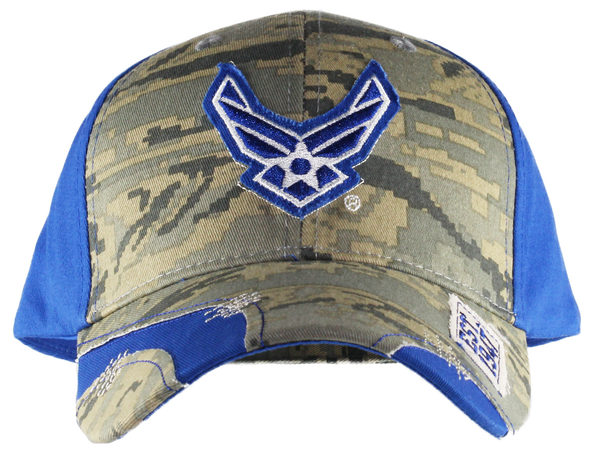 40388 - U.S. Air Force Cap Wings Logo - Distressed - ABU Digital Camo/Blue