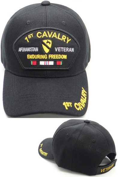 1st Cavalry Veteran Cap Afghanistan - Enduring Freedom - Black