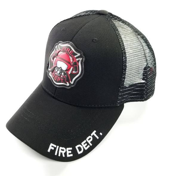 Fire Department Cap - Mesh Snapback - Black