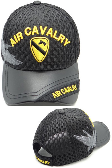 Air Cavalry Cap - Waffle Mesh/Faux Leather - Black