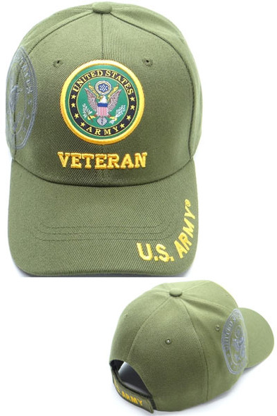 U.S. Army Veteran Cap - Emblem Shadow - Olive