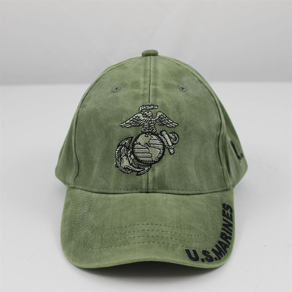 5640 - U.S. Marines Logo Cap - Cotton - Washed Olive Drab
