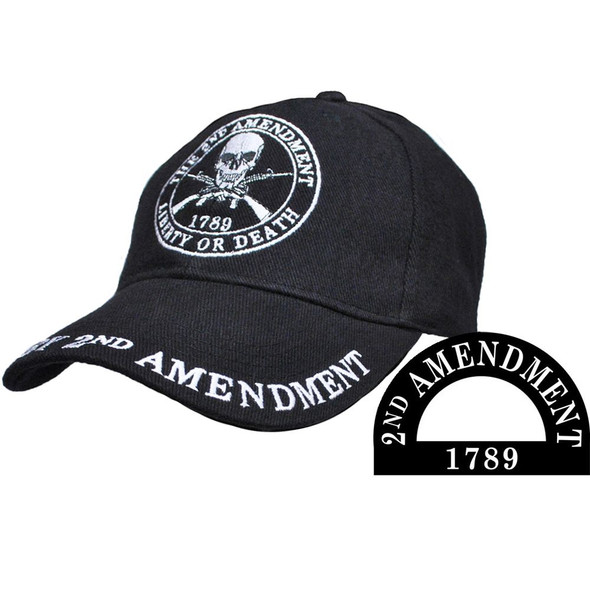 CP00703 - 2nd Amendment Cap - 1789 Liberty or Death - Black