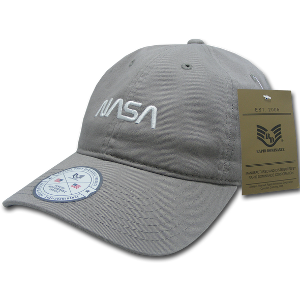 NASA Relaxed Cap With NASA "Worm" Insignia Logo - Gray