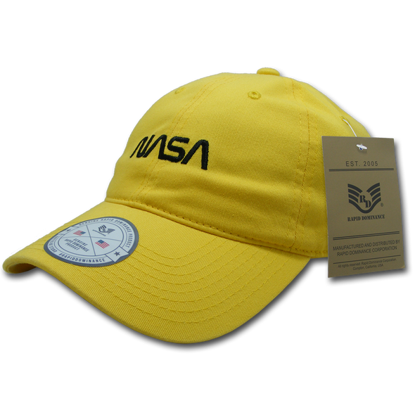 NASA Relaxed Cap With NASA "Worm" Insignia Logo - Yellow