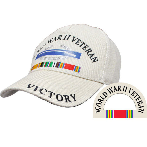 CP00600 - World War II Veteran Cap - Victory - Ivory