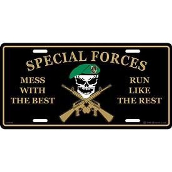 LP0585 - U.S. Army Special Forces License Plate - Black