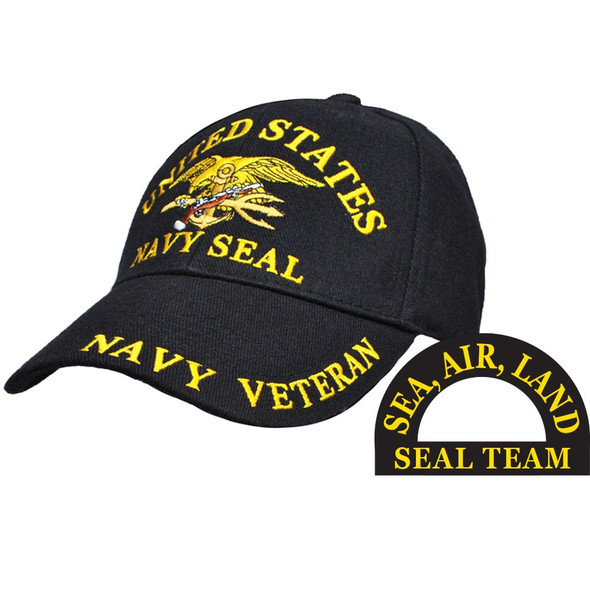 CP00209 - U.S. Navy Seal Cap - Navy Veteran - Black