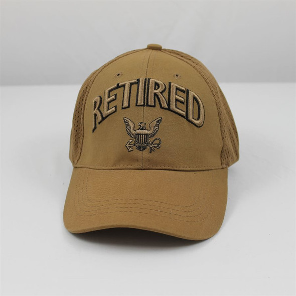 6876 - U.S. Navy Retired Cap - Cotton/Mesh - Coyote Brown