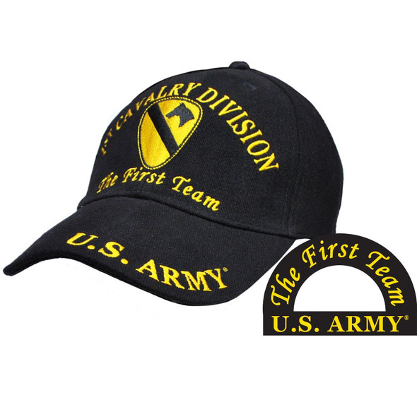 CP00109 - U.S. Army 1st Cavalry Division Cap - The First Team - Black