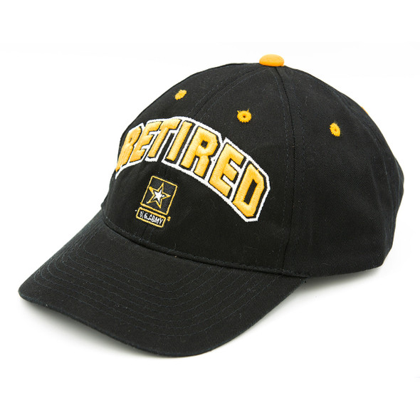 Black Ink Design - U.S. Army Retired Cap - Cotton Twill - Black