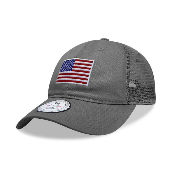 A05 - USA Flag Cap - Cotton Mesh - Dark Grey