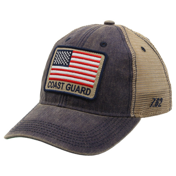 7.62 Design - U.S. Coast Guard Flag Cap - Cotton/Soft Mesh - Washed Black