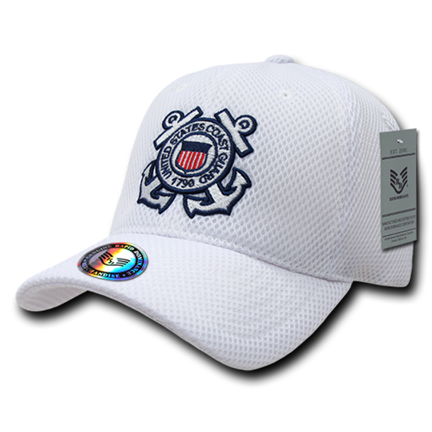 S002 - Air Mesh Military Cap - U.S. Coast Guard - White