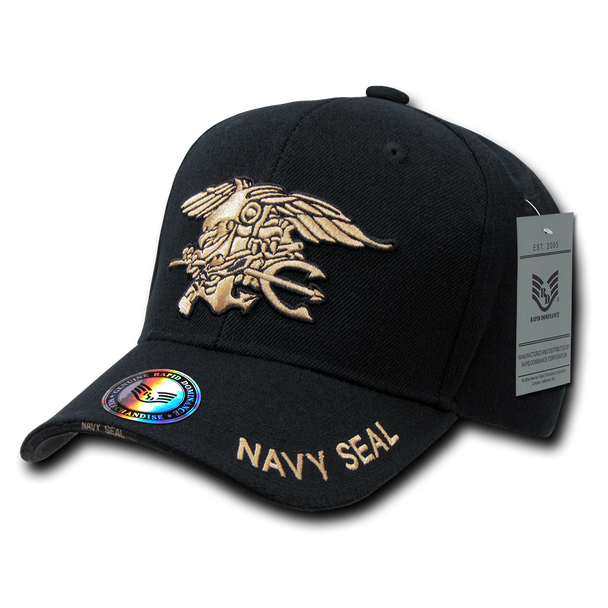 S001 - Navy SEAL Cap - Trident Eagle Anchor - Black