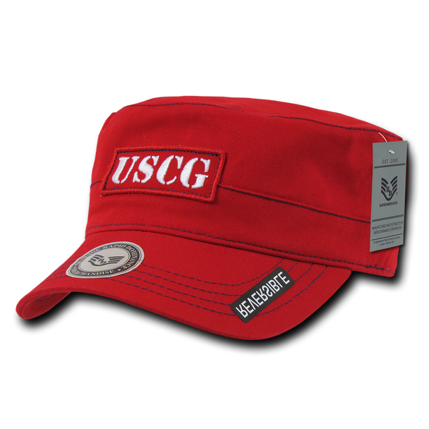 S88 - Coast Guard Cap USCG Vintage Military Style Reversible Logo Red