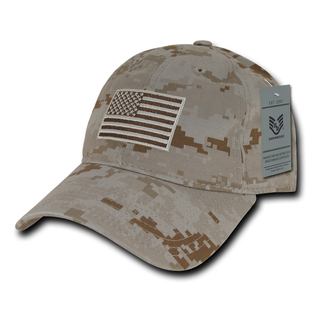 A03 - Tactical Operator Cap Tonal US Flag Desert Digital Camouflage Relaxed