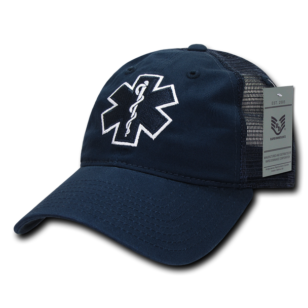 S79 - EMS First Responder Cap - Relaxed Trucker Mesh - Blue