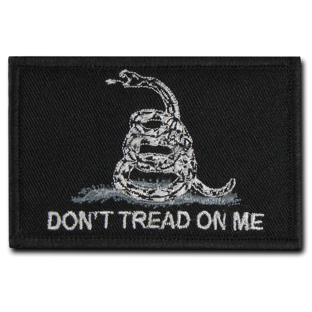 T91 - Tactical Patch - Don't Tread On Me - Velcro Canvas (3"x2") - Black