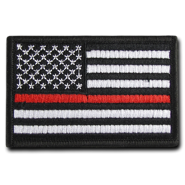 T91 - Tactical Patch - Thin Red Line USA Flag - Subdued Black