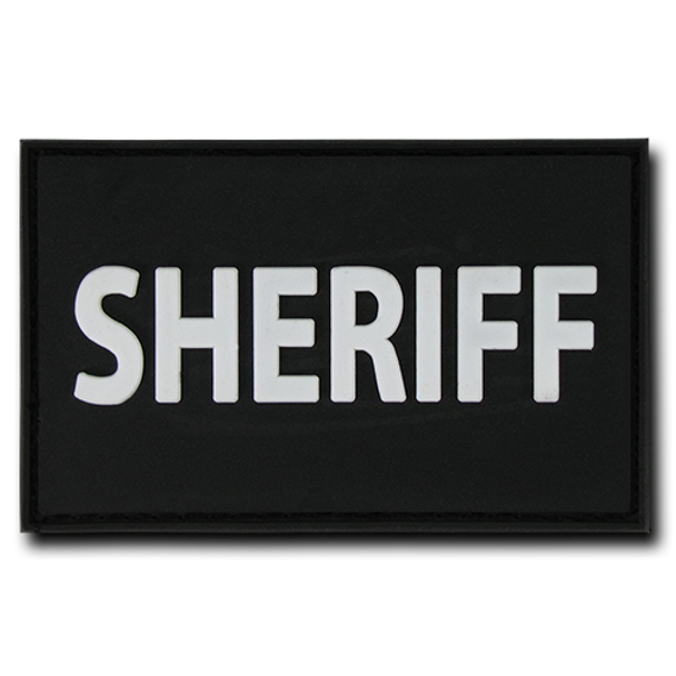 T90 - Tactical Patch - Sheriff - Rubber (3"x2") - Black