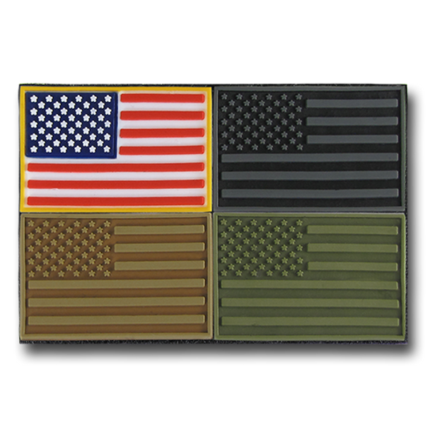 T96 - Tactical Mini Patches - USA Flag - 4-Pack