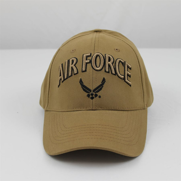 6637 - Air Force Cap - Wings Logo - Cotton - Coyote